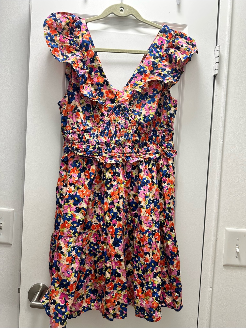GAP Floral Dress with Navy, Orange, Pink and Cream